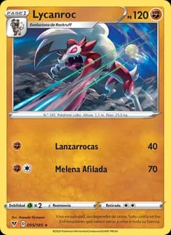 Lycanroc card in Spanish