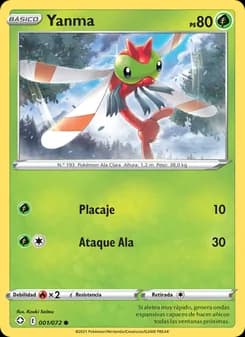Yanma card in Spanish