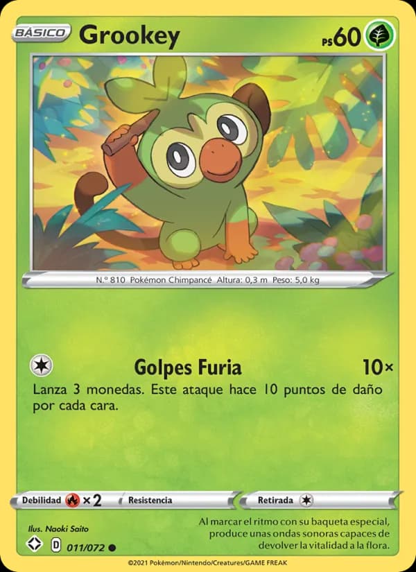 Grookey card in Spanish