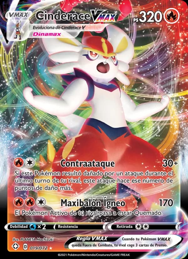 Cinderace VMAX card in Spanish