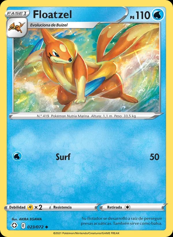 Floatzel card in Spanish