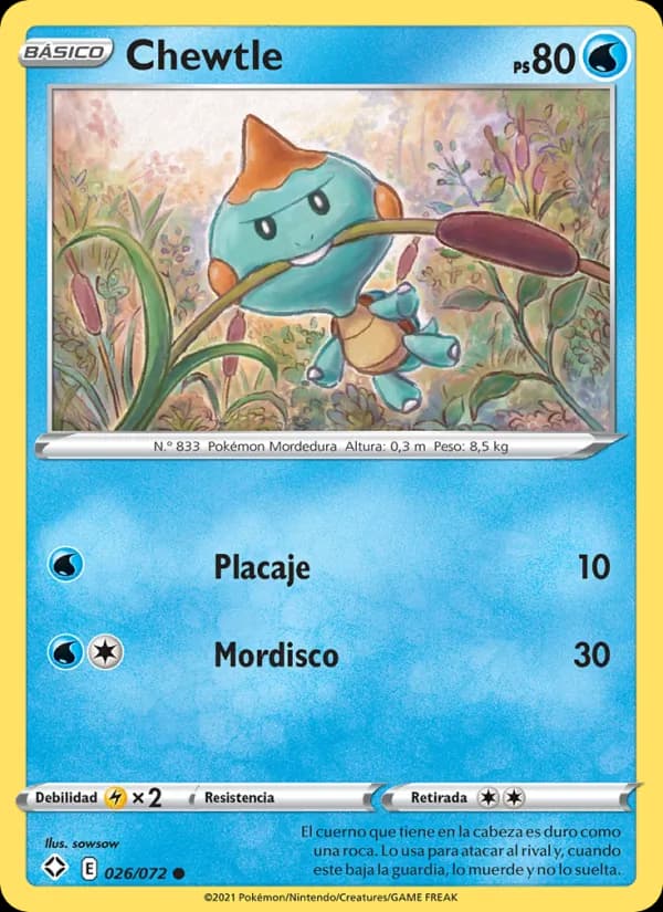 Chewtle card in Spanish
