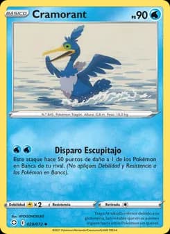 Cramorant card in Spanish