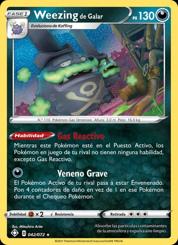 Weezing de Galar card in Spanish