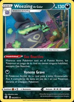 Weezing de Galar card in Spanish