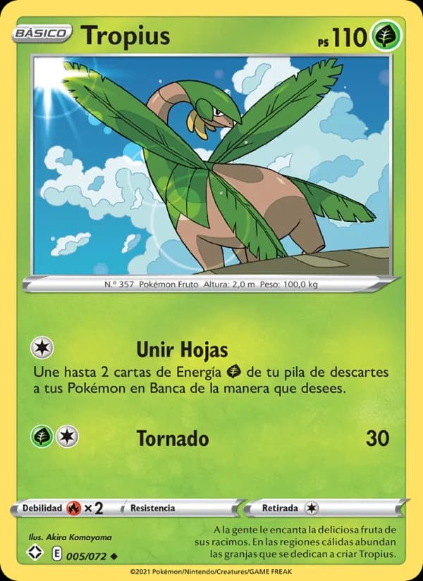 Tropius card in Spanish