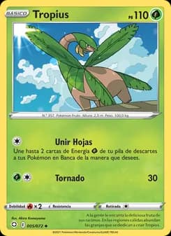 Tropius card in Spanish