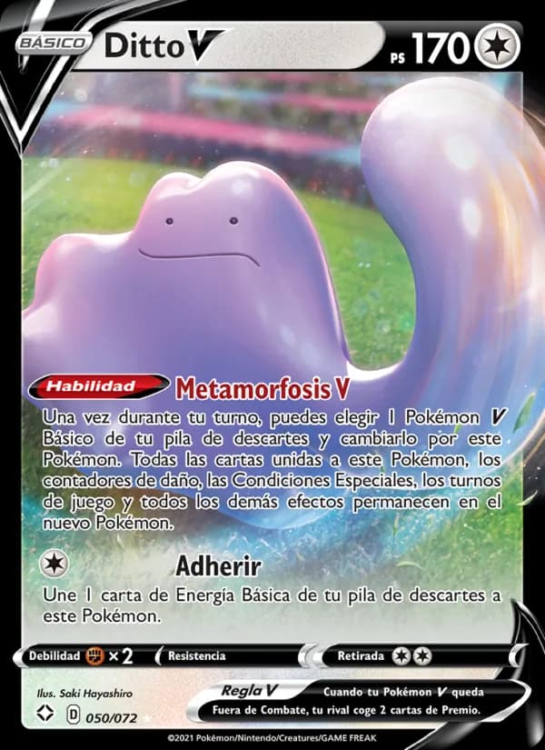 Ditto V card in Spanish