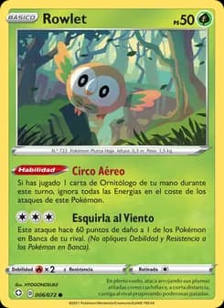 Rowlet card in Spanish