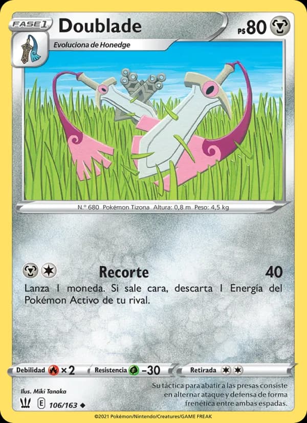 Doublade card in Spanish