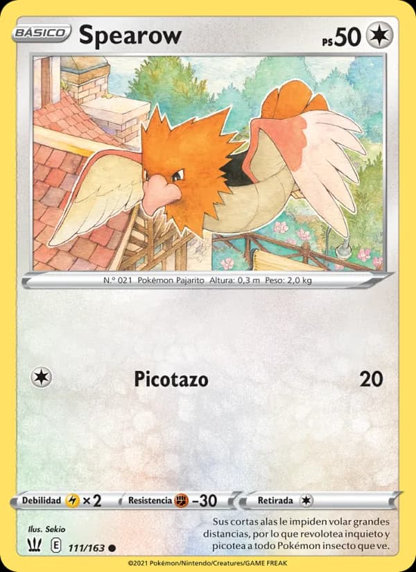 Spearow card in Spanish