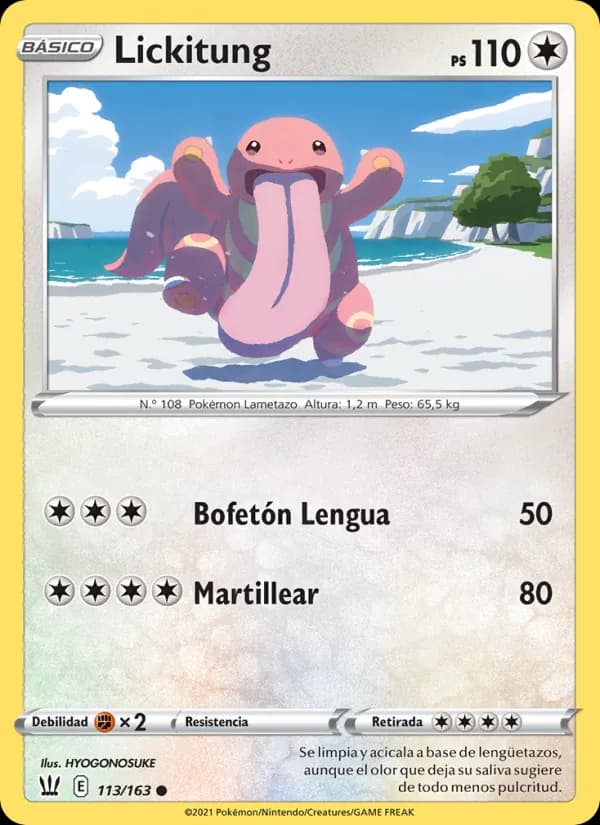 Lickitung card in Spanish