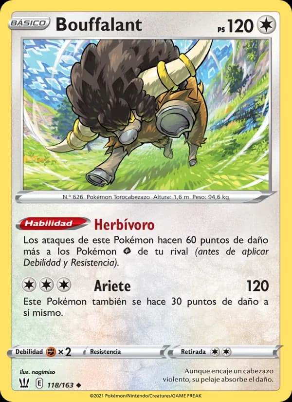 Bouffalant card in Spanish
