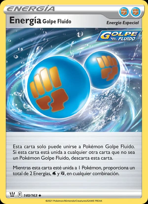 Energía Golpe Fluido card in Spanish