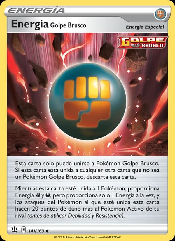 Energía Golpe Brusco card in Spanish