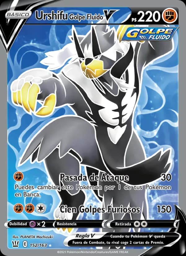 Urshifu Golpe Fluido V card in Spanish