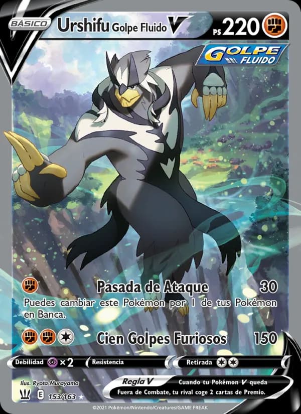 Urshifu Golpe Fluido V card in Spanish
