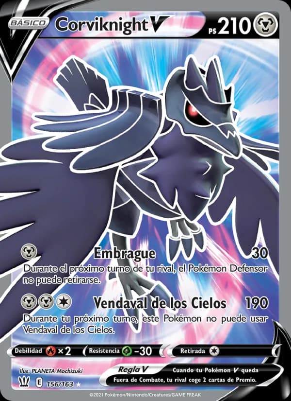 Corviknight V card in Spanish