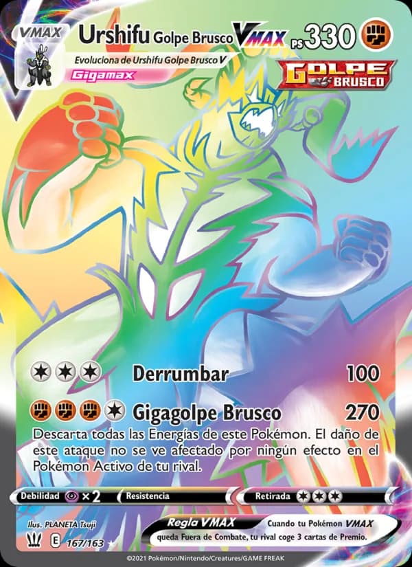 Urshifu Golpe Brusco VMAX card in Spanish