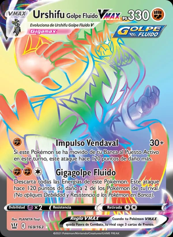 Urshifu Golpe Fluido VMAX card in Spanish