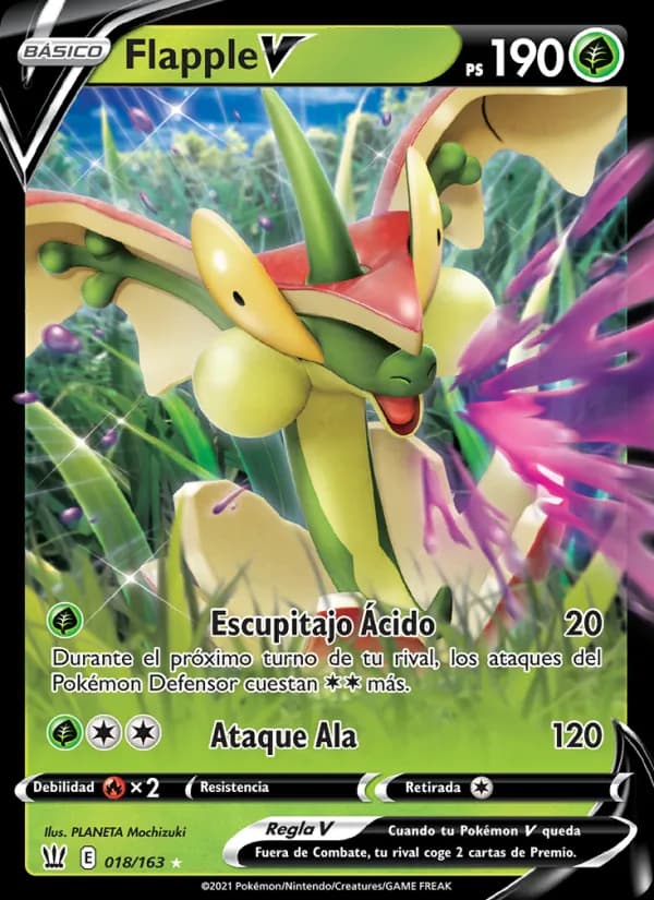 Flapple V card in Spanish