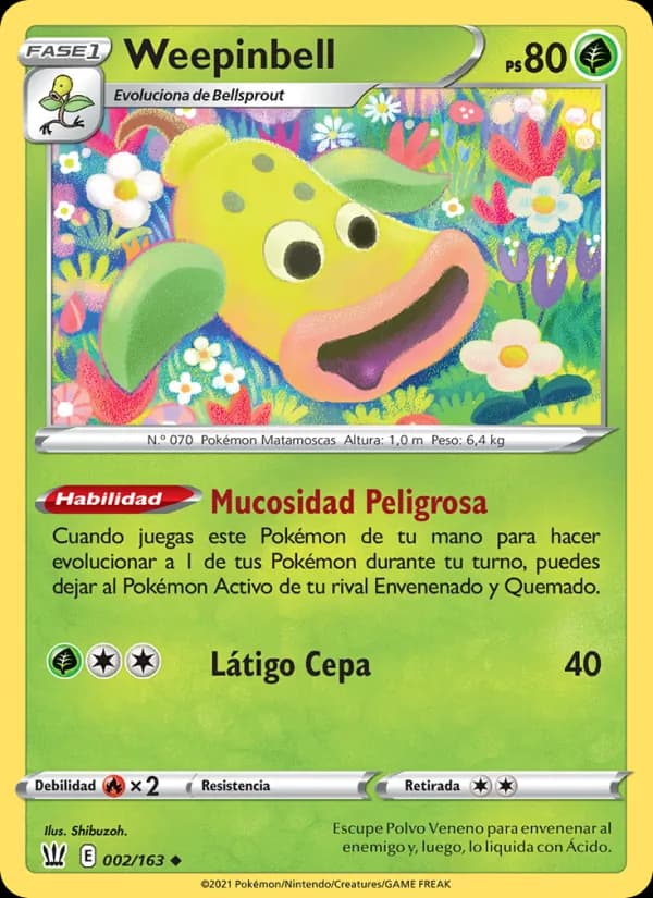 Weepinbell card in Spanish