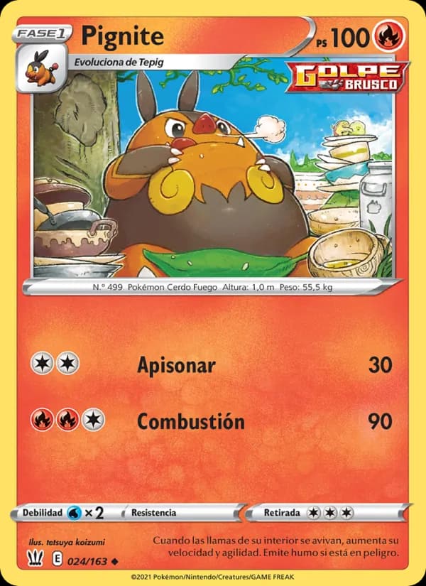 Pignite card in Spanish