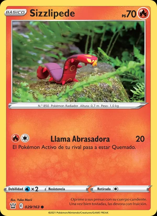 Sizzlipede card in Spanish