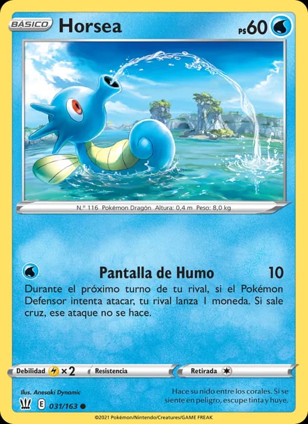 Horsea card in Spanish