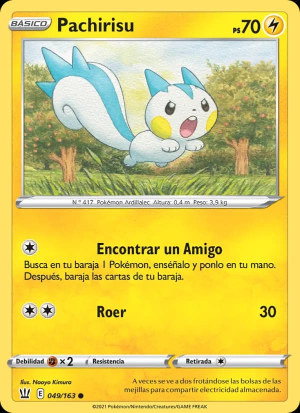 Pachirisu card in Spanish