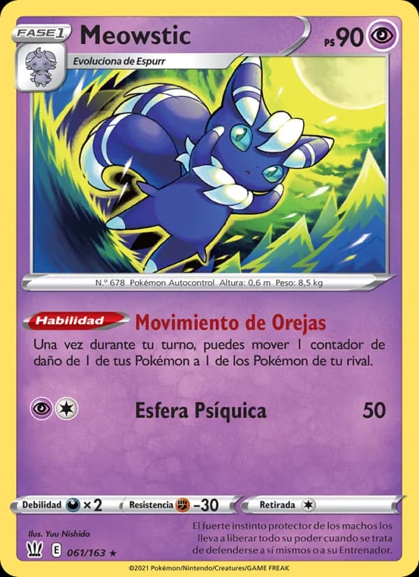 Meowstic card in Spanish
