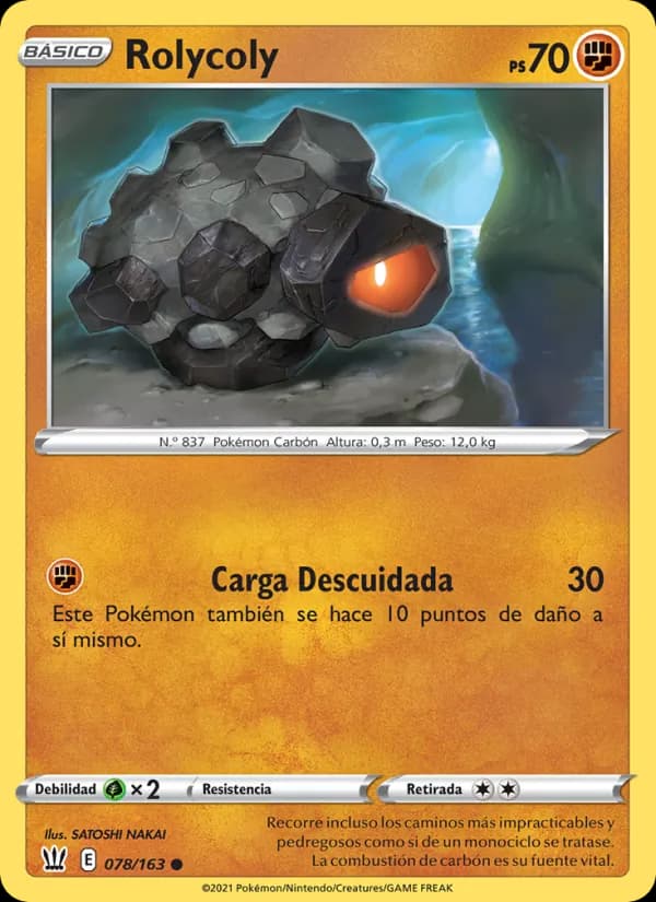 Rolycoly card in Spanish