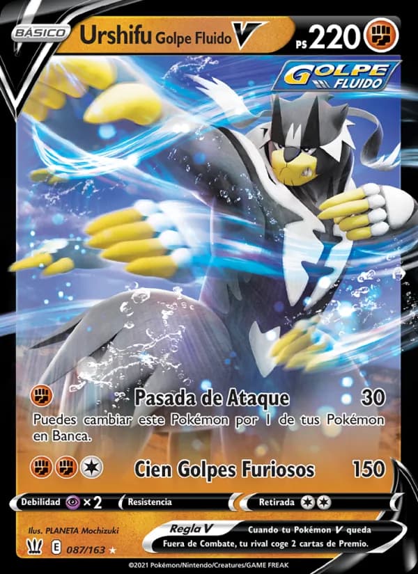 Urshifu Golpe Fluido V card in Spanish