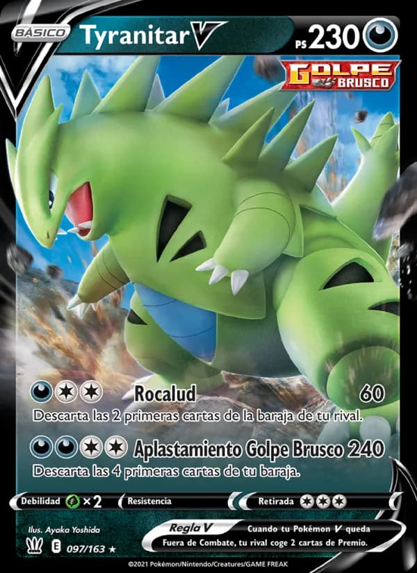 Tyranitar V card in Spanish