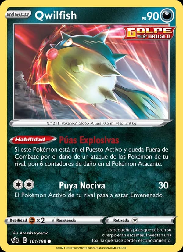 Qwilfish card in Spanish