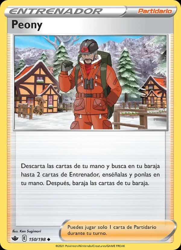 Peony card in Spanish