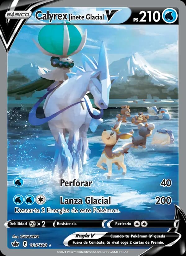 Calyrex Jinete Glacial V card in Spanish