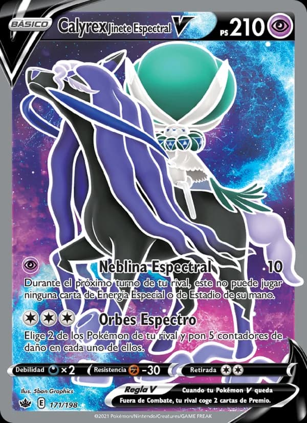 Calyrex Jinete Espectral V card in Spanish