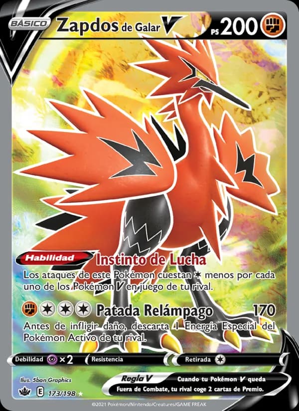 Zapdos de Galar V card in Spanish