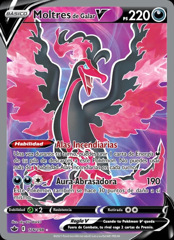 Moltres de Galar V card in Spanish