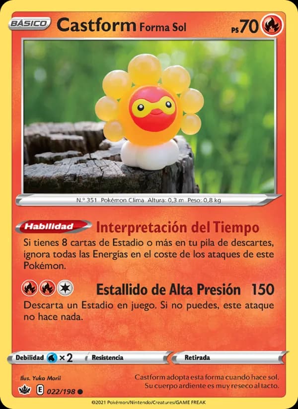 Castform Forma Sol card in Spanish