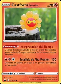 Castform Forma Sol card in Spanish