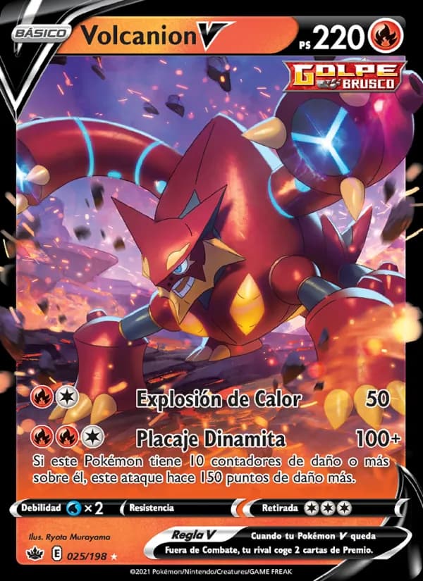 Volcanion V card in Spanish