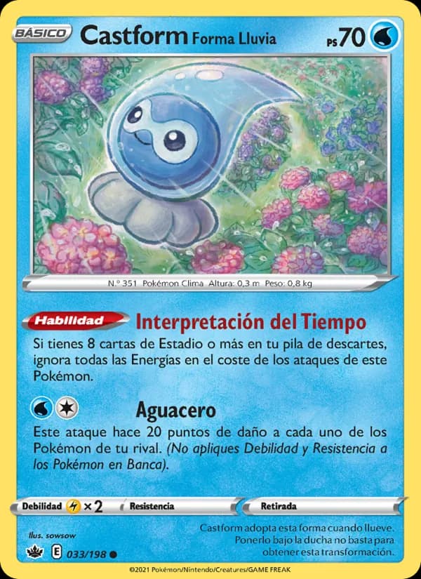 Castform Forma Lluvia card in Spanish