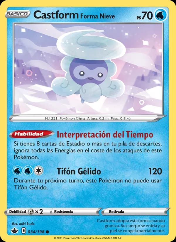 Castform Forma Nieve card in Spanish