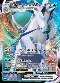 Calyrex Jinete Glacial VMAX card in Spanish