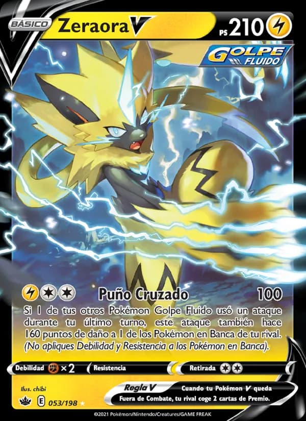 Zeraora V card in Spanish