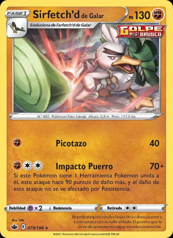 Sirfetch'd de Galar card in Spanish