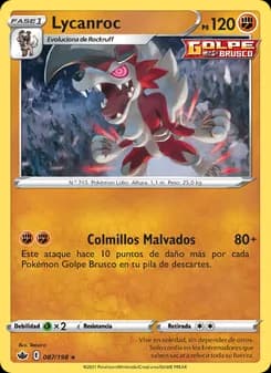Lycanroc card in Spanish
