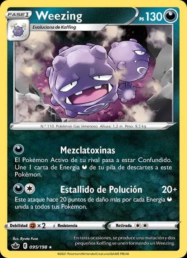 Weezing card in Spanish